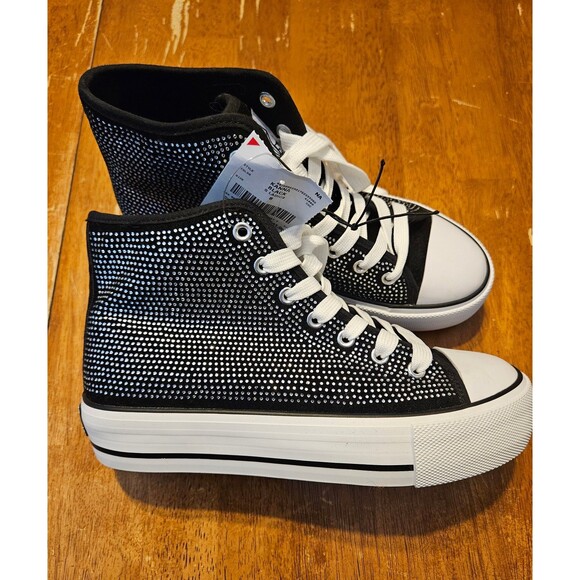 Size 8 Hightop Sneakers Rhinestone Sparkly New w/ Tags Rock & Candy Converse - Picture 3 of 12
